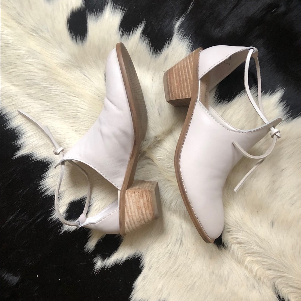 SOLD Kelsi Dagger Brooklyn White Leather Booties